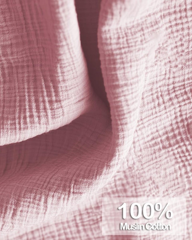 MUGVELL Muslin Nursing Covers for Breastfeeding, Arch Neckline Breast Feeding Covers for Women, Moms Privacy Breathable Summer Nursing Apron,Enlarged XL Size Soft Feeding Cover (Blush Pink) - Image 2